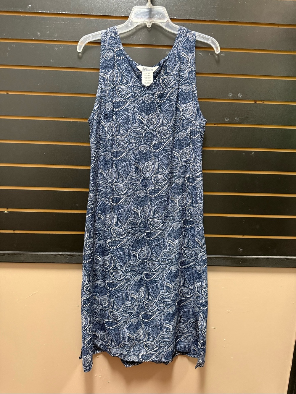 Vintage Nina Piccalino Blue Paisley Rayon Midi Dress Large